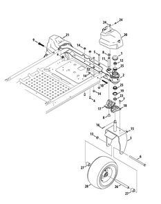 Front Axle Diagram and Parts List for Z-FORCESZ60 (53FJD-53FJD050)(2015) Cub Cadet Lawn Tractor